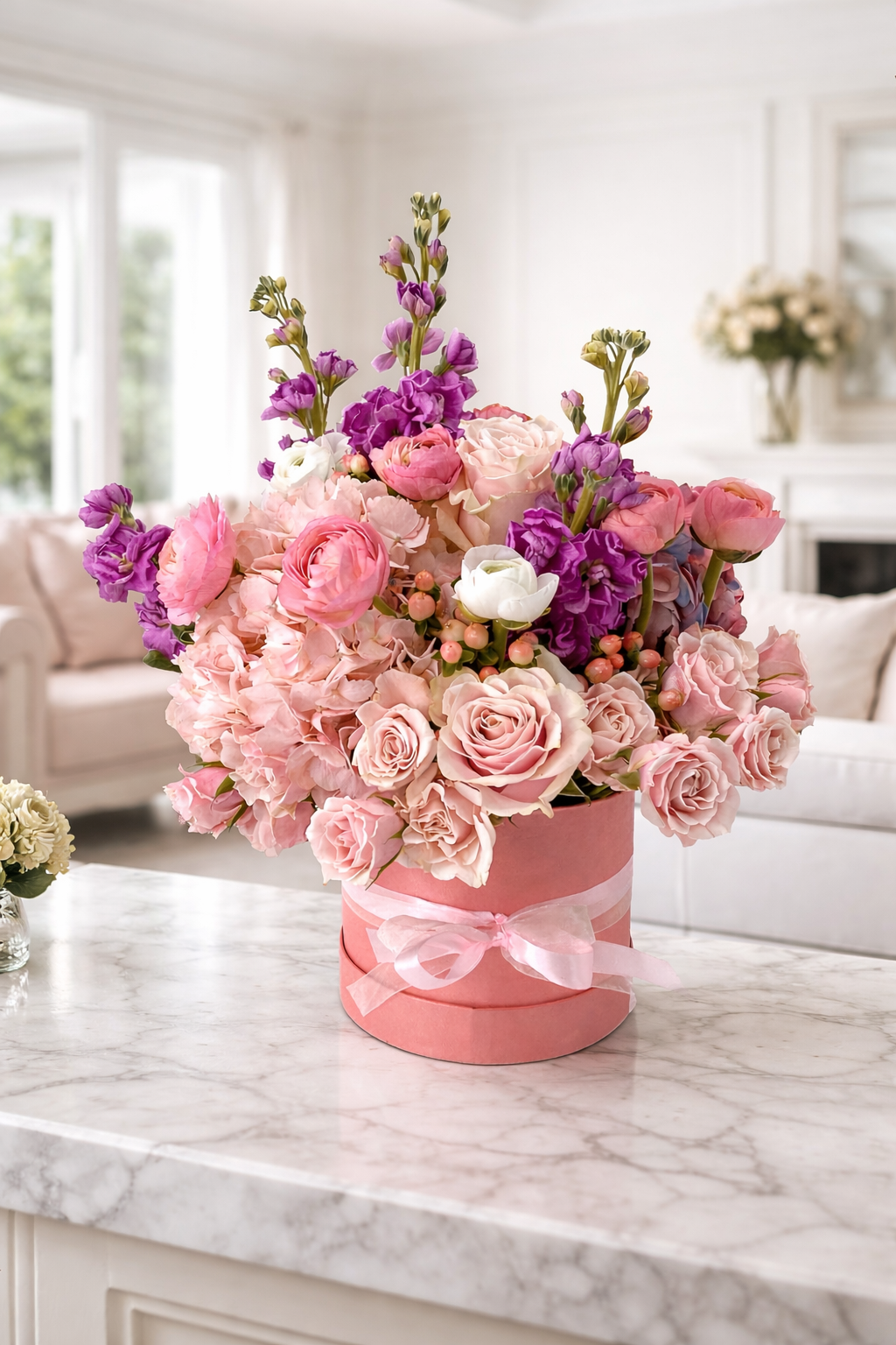 Caja floral Rosada - Ángel