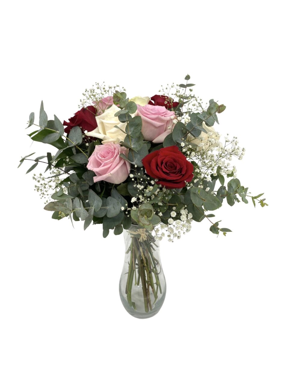 Melodía - Rosas Rojas, Blancas, Rosadas - Ramo de flores