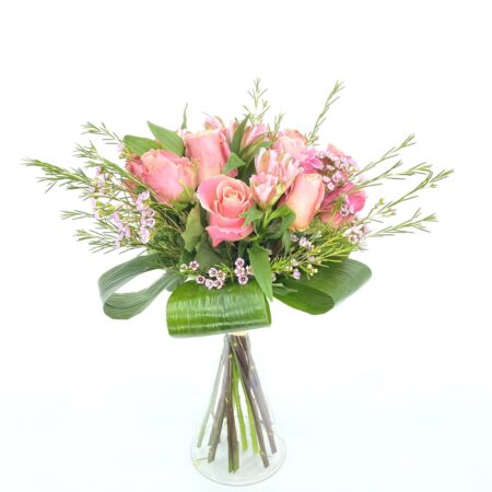 Dulce - Rosas Rosadas y Astromelias - Ramo de flores