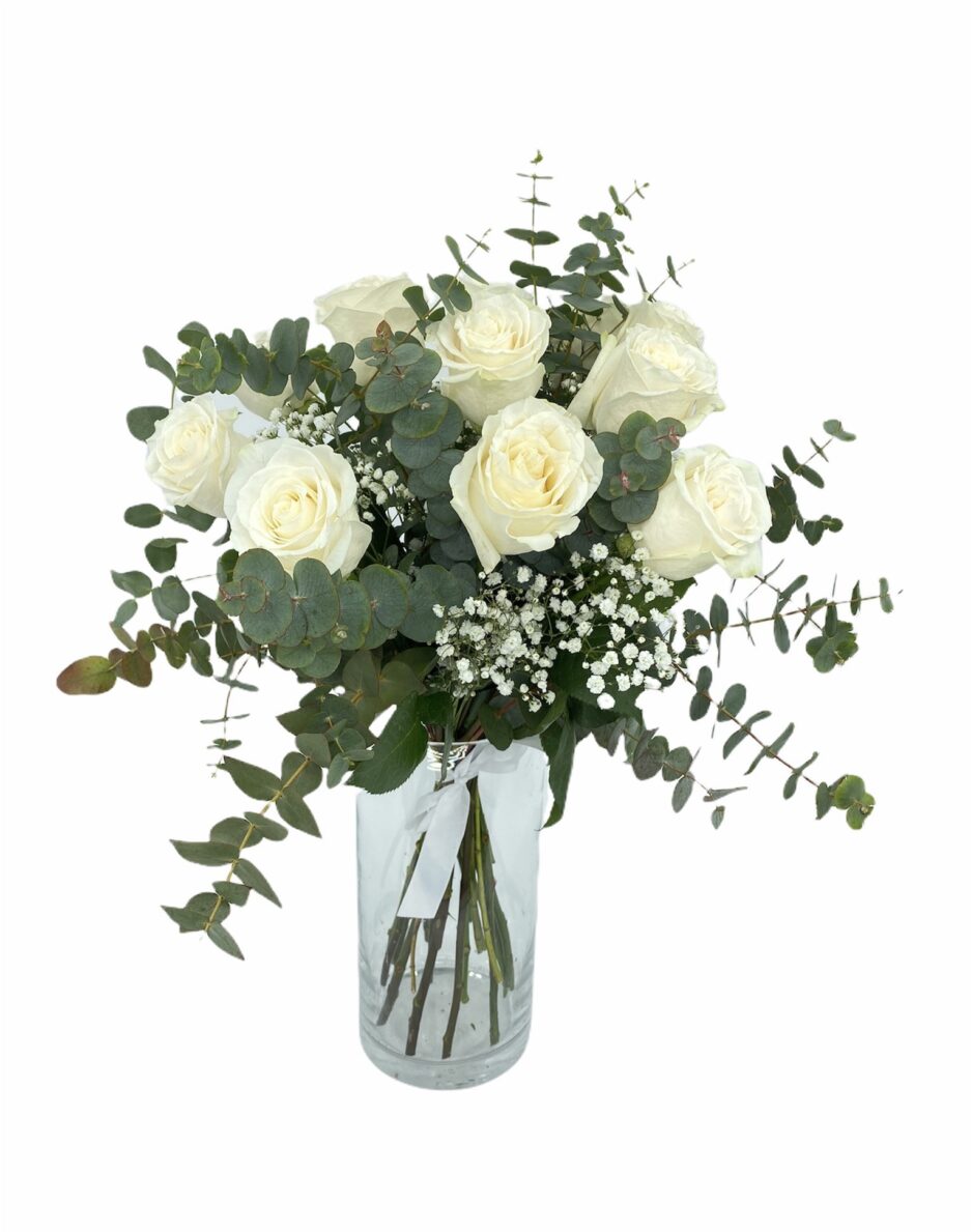 Perla - Ramo 12 Rosas Blancas