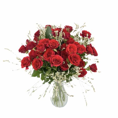 Spray red roses - 10 tallos rosas ramificadas rojas