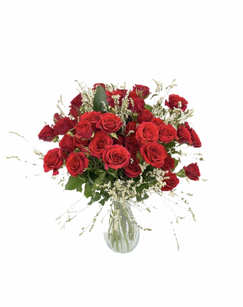 Spray red roses - 10 tallos rosas ramificadas rojas