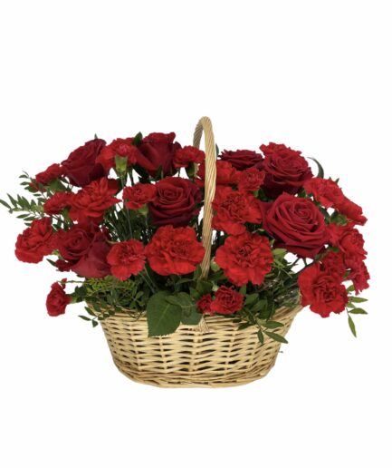 Caperucita - Cesta floral roja