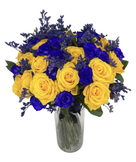 Cosmos - Ramo Rosas especiales azul y amarilla