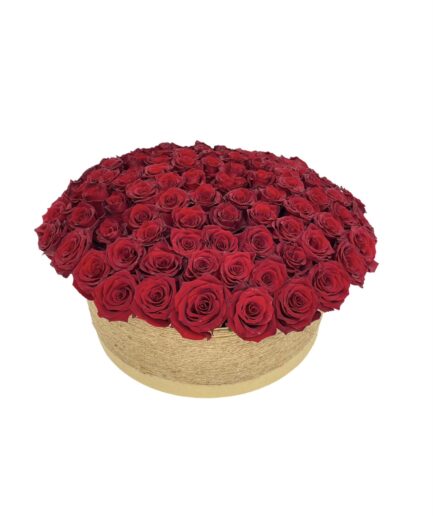Escarlata - Caja de 100 Rosas Rojas